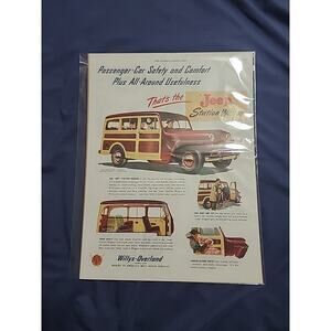1947 Jeep Station Wagon Willys Overland Vehicle Toledo OH Vintage Print Ad